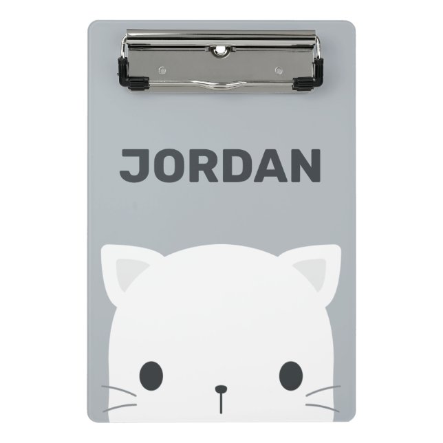 Mini Prancheta Gato Pequeno Fofo com Nome Personalizado (Frente)