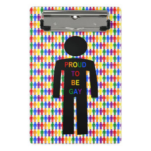 Mini Prancheta Gay LGBTQ Homem Silhuette e Rainbow Men