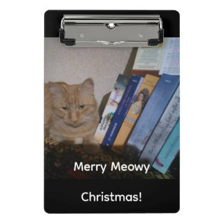 Mini Prancheta Ginger cat, Photo Text Customize ,Meowy Christmas,