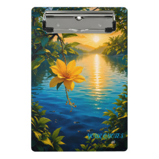 Mini Prancheta Golden Flower at Sunset – Impressionist Nature Art
