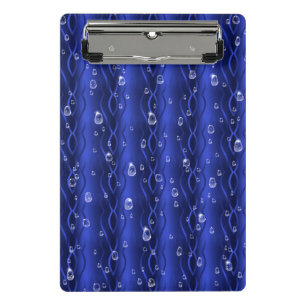 Mini Prancheta Gotas de chuva em metal azul