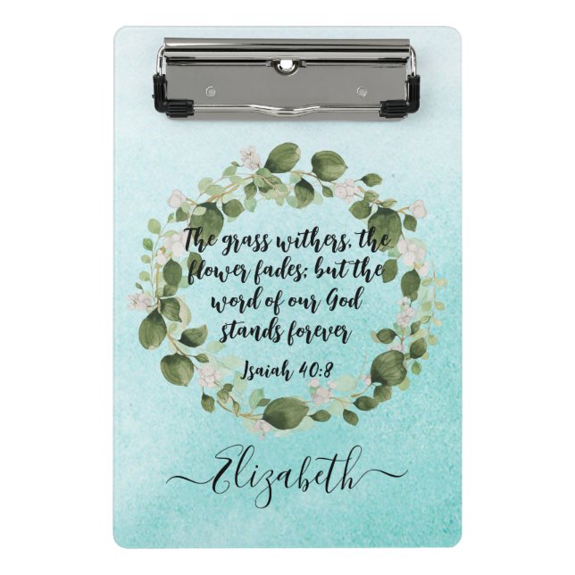 Mini Prancheta Grass Without Bíblia Verse Watercolor Eucalyptus (Frente)