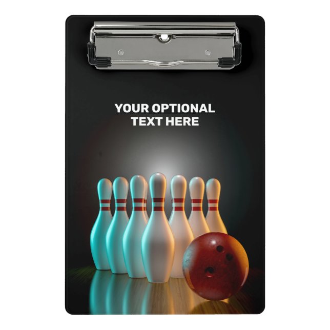 Mini Prancheta Greve de Boliche de Texto Personalizado (Frente)