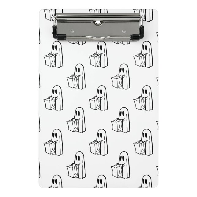 Mini Prancheta Halloween, Branco Fantasma, Truque Ou Tratar, Boo (Frente)