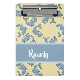 Mini Prancheta Happy blue dolpins pattern