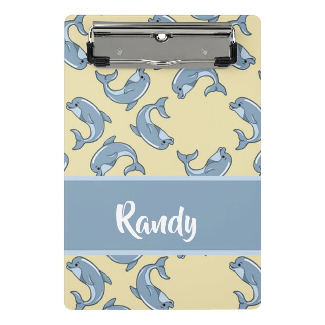 Mini Prancheta Happy blue dolpins pattern (Frente)