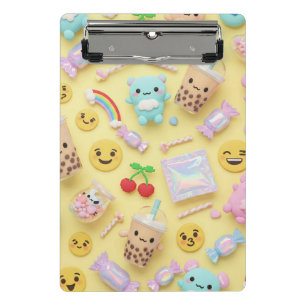 Mini Prancheta Harajuku Kawaii Style: Emojis e Ursos de Teddy em