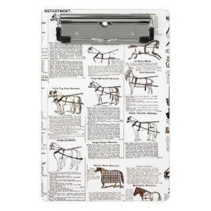 Mini Prancheta Horse Antique Advertising Newpaper Art