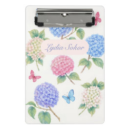 Mini Prancheta Hydrangea Floral da Aquarela Personalizada