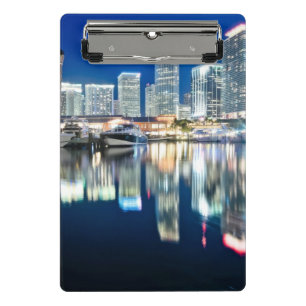Mini Prancheta Ideia da skyline com reflexão na água, Miami