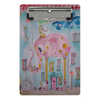 Mini Prancheta Ilustração de Elefante Caprichoso Fofo