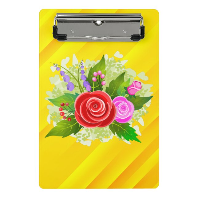 Mini Prancheta Ilustração de Flores de rosa (Frente)