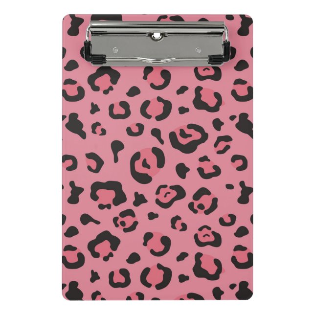 Mini Prancheta Ilustração do animal do rosa do leopardo (Frente)