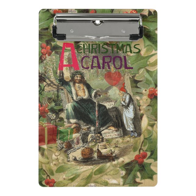 Mini Prancheta Ilustração do Espírito do Natal Presente Scrooge (Frente)