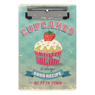 Mini Prancheta Ilustração do sinal dos cupcakes do vintage