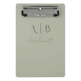 Mini Prancheta Iniciais de Monograma Personalizado Moderno Nome S