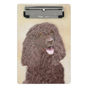 Mini Prancheta Irish Water Spaniel Painting - Original Dog Art