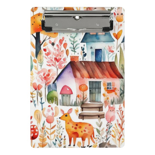 Mini Prancheta Jardim de algodão, animais de campo floral (Frente)