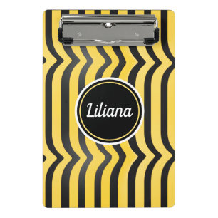 Mini Prancheta Jazzy Cute Black e Yellow Striped Bumblebee