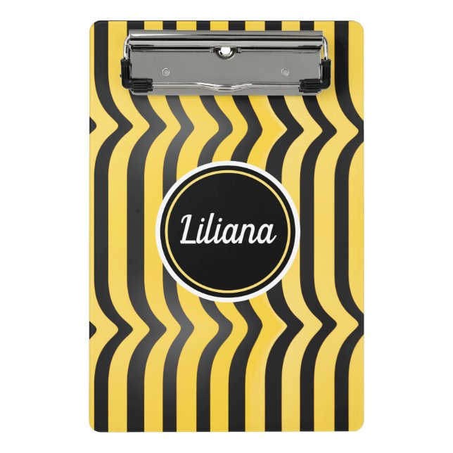 Mini Prancheta Jazzy Cute Black e Yellow Striped Bumblebee (Frente)