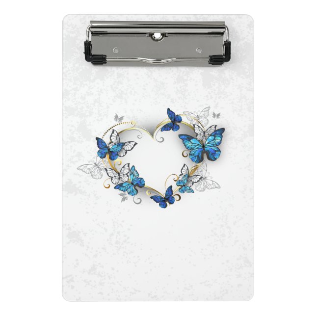 Mini Prancheta Jewelry Heart with Butterflies Morpho (Frente)