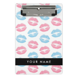 Mini Prancheta Lábios Rosa, Lábios Azuis, Beijo, Seu Nome, Person