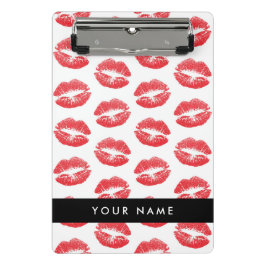 Mini Prancheta Lábios Vermelhos, Beijo, Batom, Seu Nome, Personal