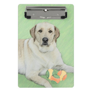 Mini Prancheta Labrador Amarelo - Impressão de Retriever e Tênis