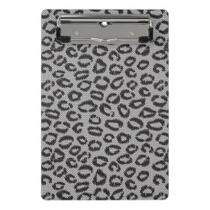 Mini Prancheta Laço líquido preto com teste padrão do leopardo
