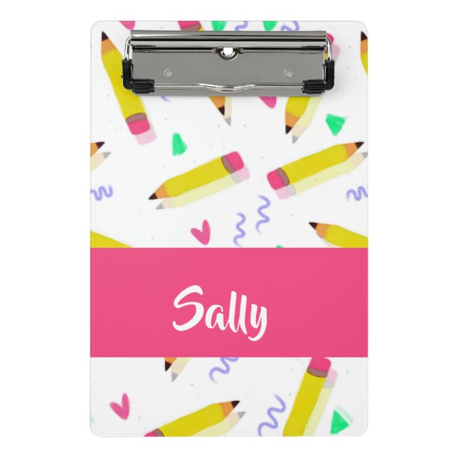 Mini Prancheta lápis amarelas e escamas brancas (Frente)