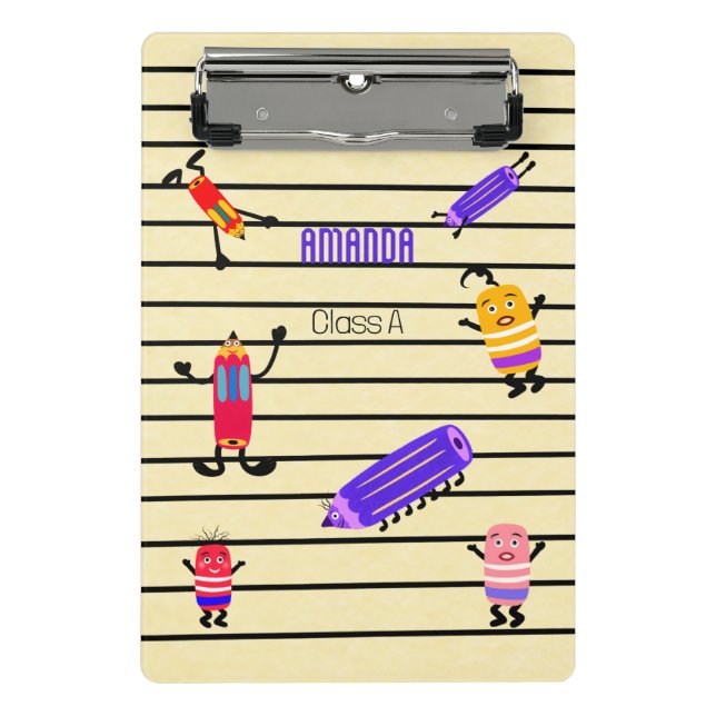 Mini Prancheta lápis e borrachas engraçadas (Frente)