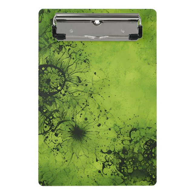 Mini Prancheta Lime Green Grunge com Acentos Pretos (Frente)
