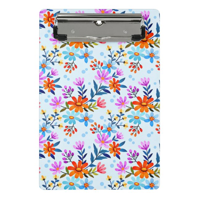 Mini Prancheta Lindas Flores E Padrões De Folhas (Frente)