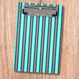 Mini Prancheta Listras de Efeito Metálico 3D Azul Neon e Preto Mo