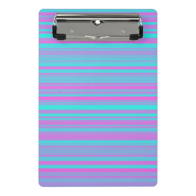 Mini Prancheta Listras de Rosa Roxo Azul Padrão (Frente)