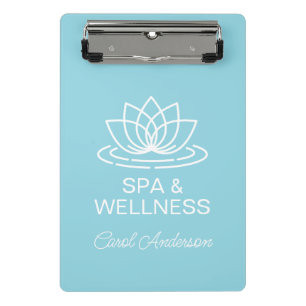 Mini Prancheta logotipo da flor White Lotus spa & bem-estar perso