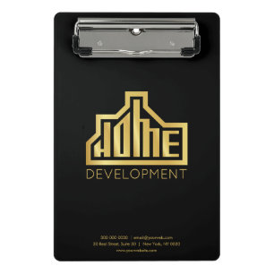 Mini Prancheta Logotipo Real de Desenvolvimento Doméstico Moderno