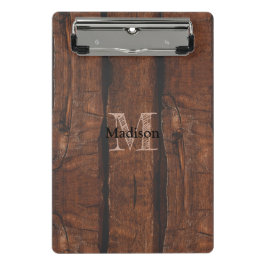 Mini Prancheta Madeira russa castanha velha monograma