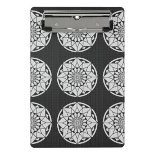 Mini Prancheta Mandala de Estrela tricô preto & branco