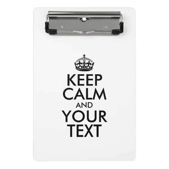 Mini Prancheta MANTENHA O CALM Personalizado e o TEXTO (Frente)