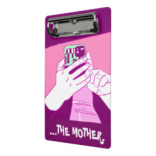 Mini Prancheta Mãos Móveis Magenta Branco