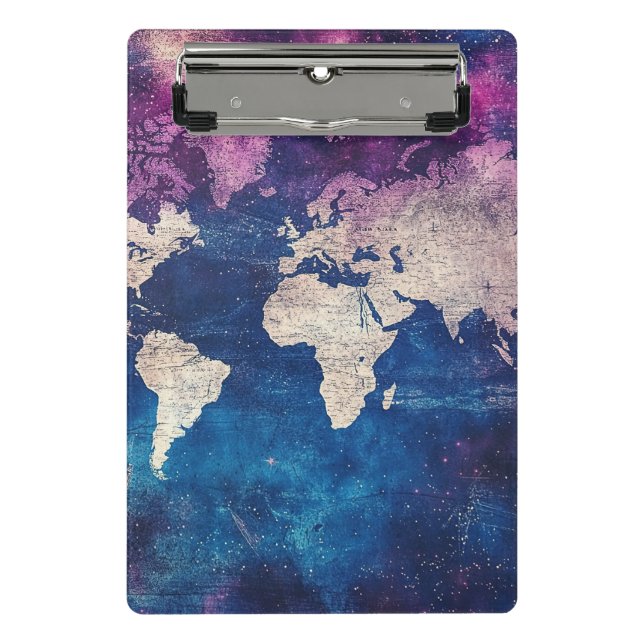 Mini Prancheta Mapa Mundial Celestial Roxo Renascença (Frente)