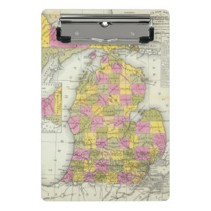 Mini Prancheta Mapa novo de Michigan 2