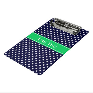 Mini Prancheta Marinho Azul Wt Bolinhas Esmerald Verde Nome Monog
