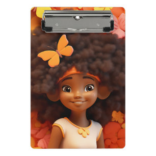 Mini Prancheta Menina negra melanina princesa da pele marrom