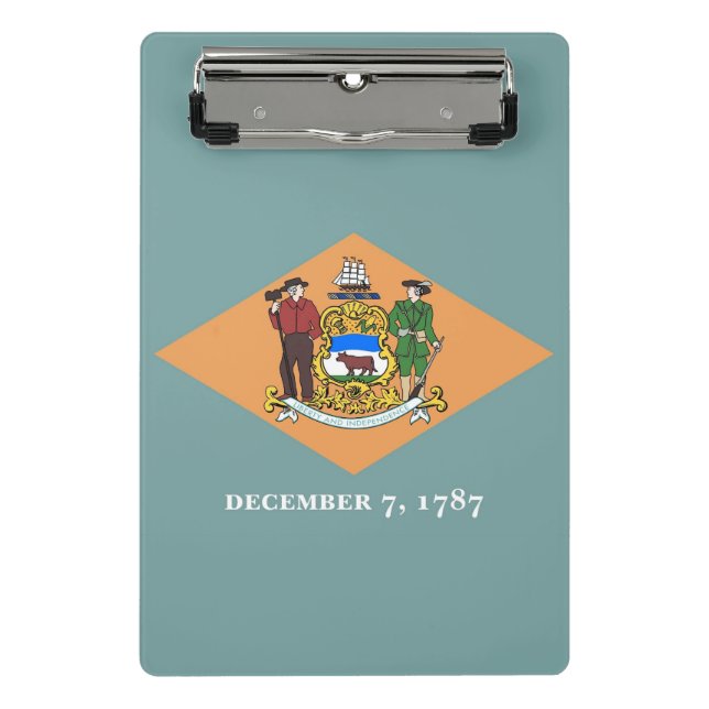 Mini Prancheta Mini área de transferência com bandeira de Delawar (Frente)