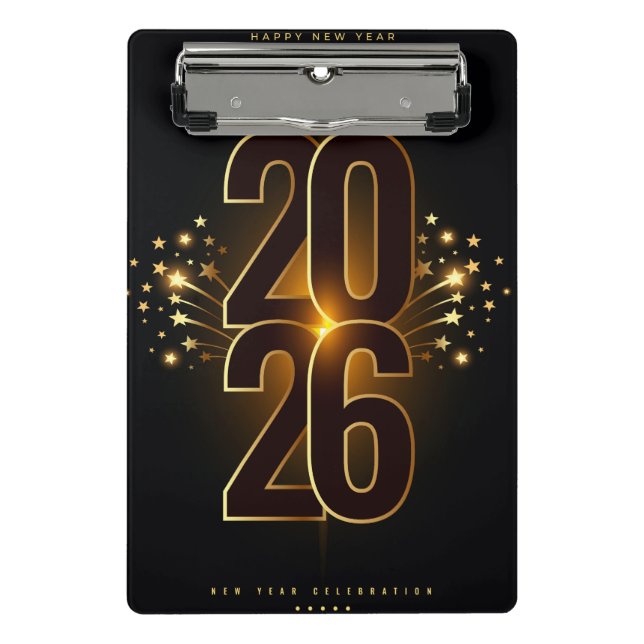 Mini Prancheta Mini Clipboard-Happy New Year 2026  (Frente)
