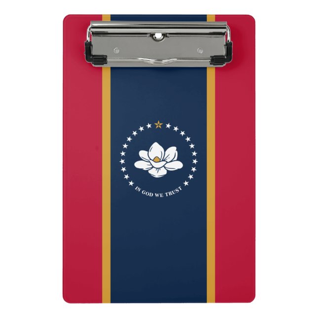 Mini Prancheta Mini clipboard with flag of Mississippi, USA (Frente)
