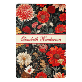 Mini Prancheta MiniÁrea de Transferência Floral Vermelha e Negra