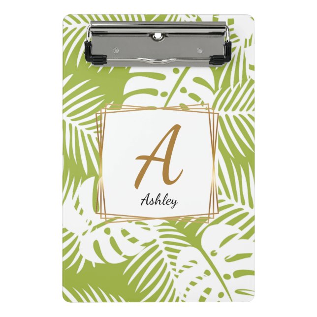 Mini Prancheta Miniclipe de capa de ipad Verde Iniciais Personali (Frente)